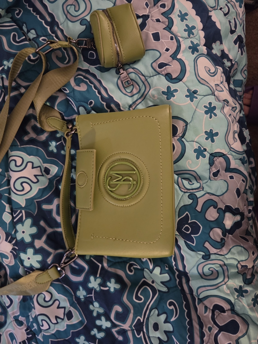 Steve Madden Chartreuse Green Crossbody Bag with Coin Pouch